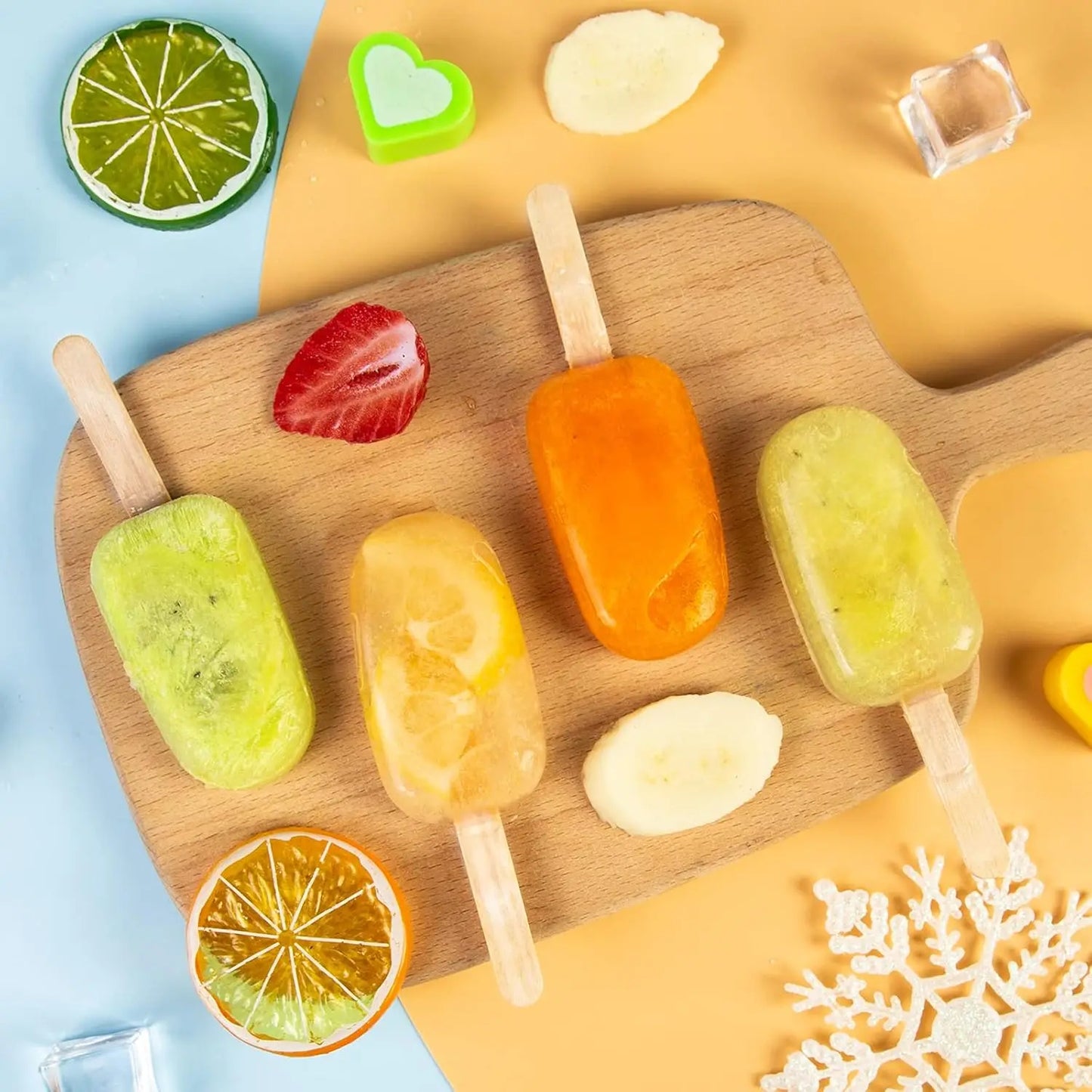 popsicle silicone mold, 4 cavity popsicle molds, home DIY ice cream. Children's handmade cake, ice cream mold, oval cakev