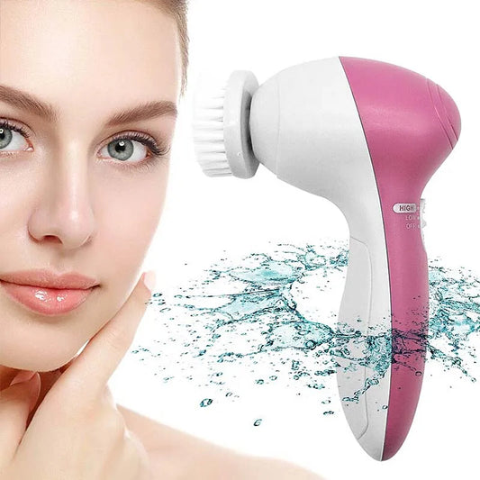 Electric Plastic Foam Facial Cleansing Brush with Ultrasonic Deep Cleaning Technology Eco-Friendly Battery Powered