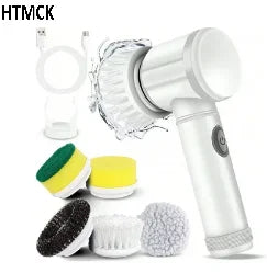 Cordless Electric Spin Scrubber, Wireless Rotating Cleaning Brush with Replaceable Brush Heads, Multifunctional Household Cleani