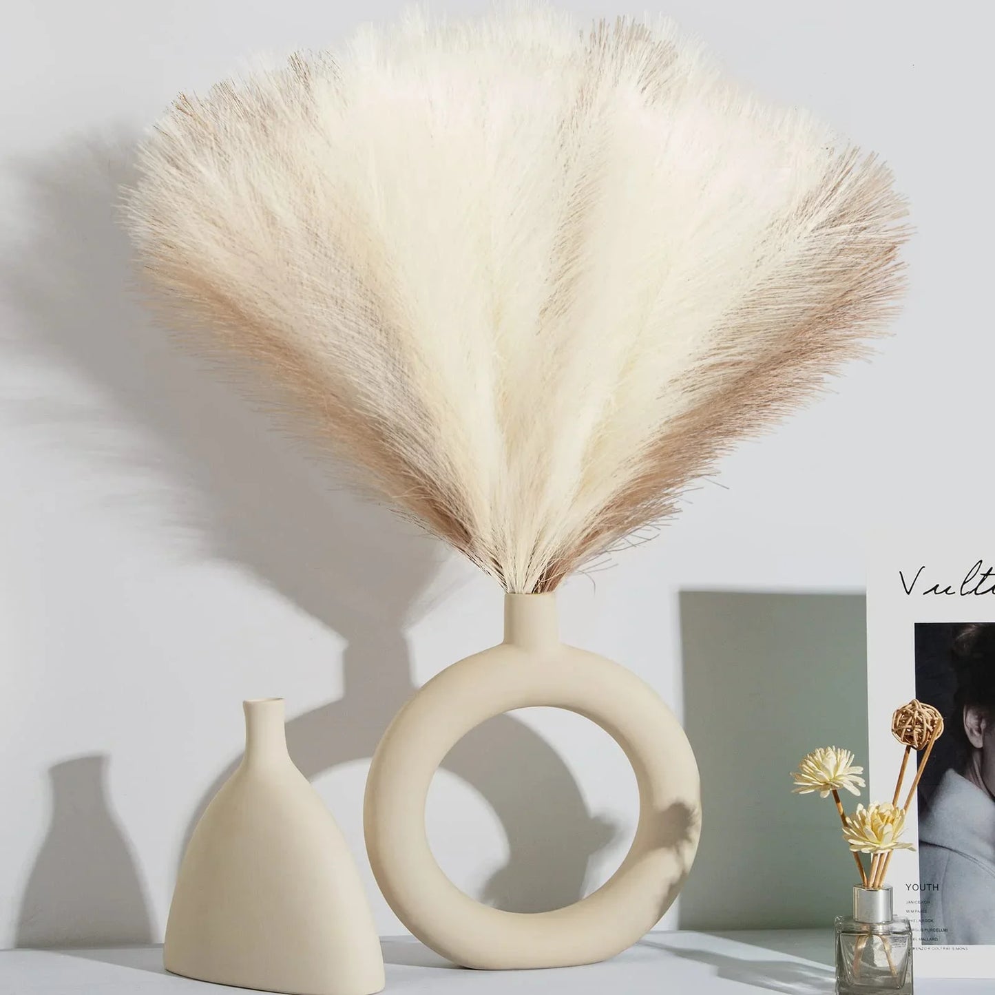 6PCS Wedding Home Christmas Decoration Artificial Pampas Grass Decor Flowers Fake Plant Reed for DIY Floral Table Arrange Flower