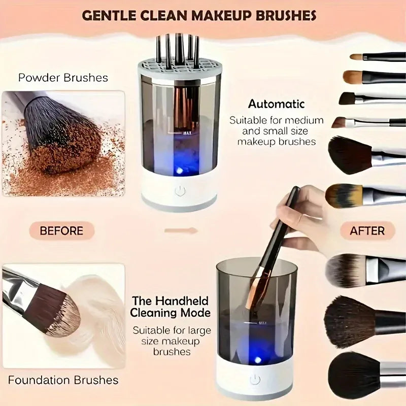 USB Powered Makeup Brush Cleaner And Dryer Odorless Battery Free Plug And Play Essential Beauty Tool For Cosmetic Brushes