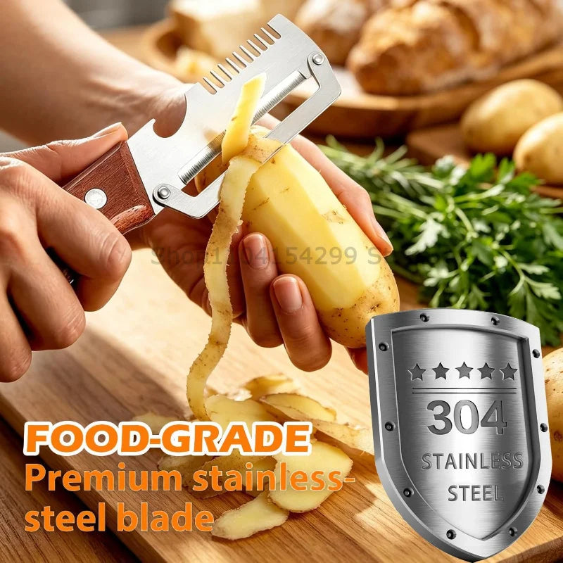 3-in-1 MultiFunction Peeler Kitchen Stainless Steel Vegetable Peeler Fruit Knife Bottle Opener Kitchen-Specific Fruit Peeler