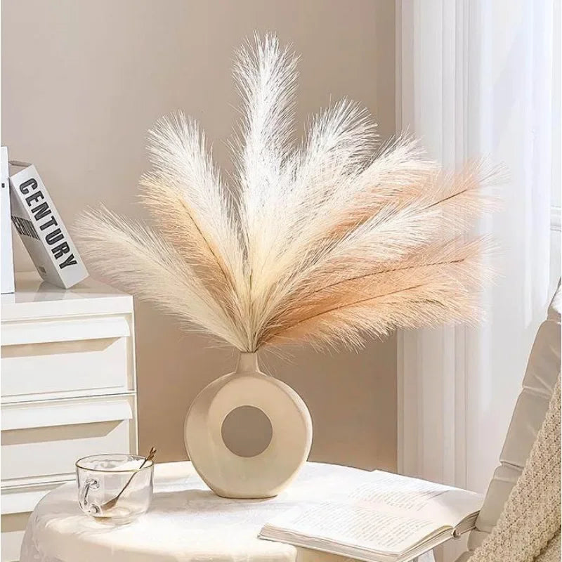 6PCS Wedding Home Christmas Decoration Artificial Pampas Grass Decor Flowers Fake Plant Reed for DIY Floral Table Arrange Flower