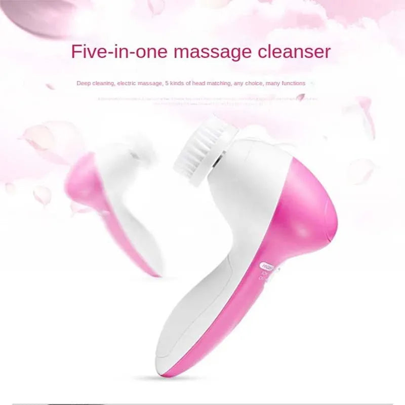 Electric Plastic Foam Facial Cleansing Brush with Ultrasonic Deep Cleaning Technology Eco-Friendly Battery Powered
