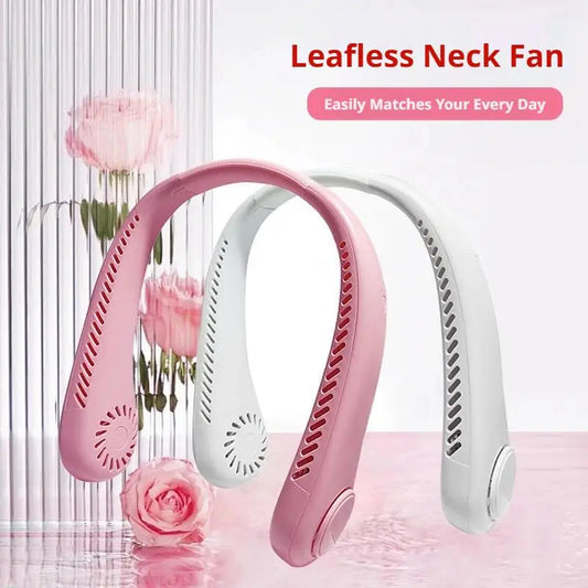 "Portable Bladeless Neck Fan - Rechargeable USB Cooling Fan for Outdoor Sports, Home, Office, and Travel"