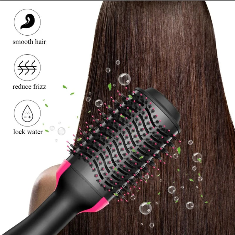 3 In 1 Hot Air Brush One Step Hair Dryer Straightener Curler Professional Women Hair Styling Brush Blow Dryer Brush