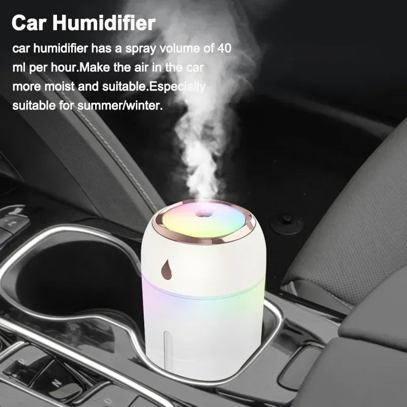 USB Mini Air Humidifier Aroma Essential Oil Diffuser For Home Car Ultrasonic Mute Mist Maker Diffuser with LED Color Lamp