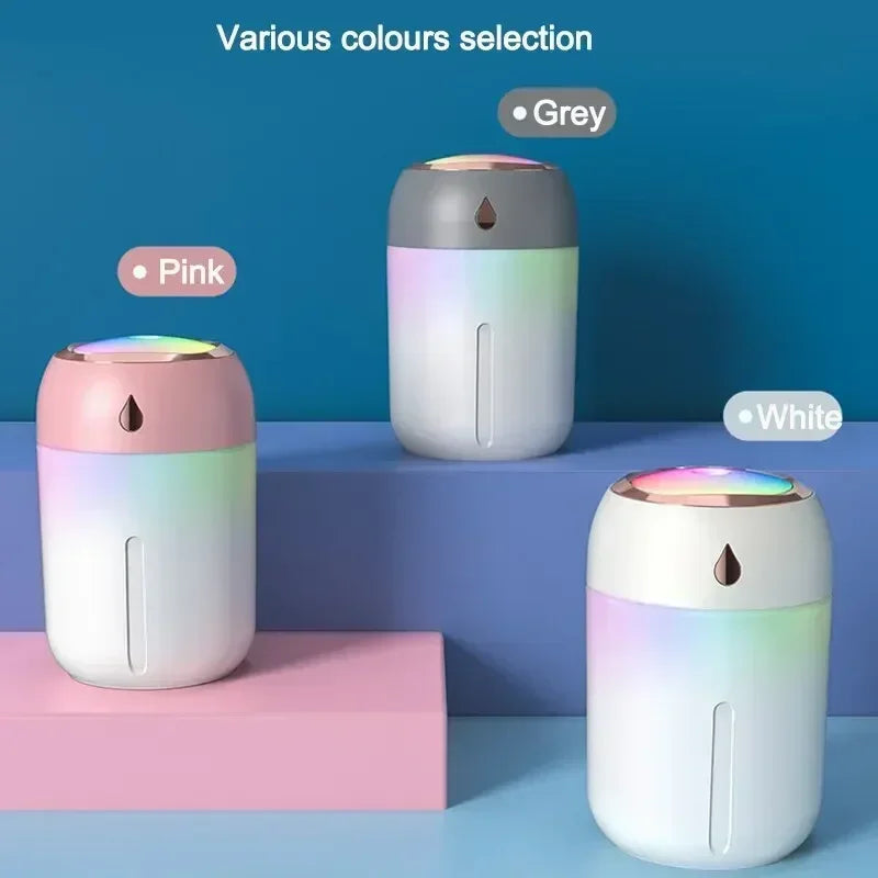 USB Mini Air Humidifier Aroma Essential Oil Diffuser For Home Car Ultrasonic Mute Mist Maker Diffuser with LED Color Lamp