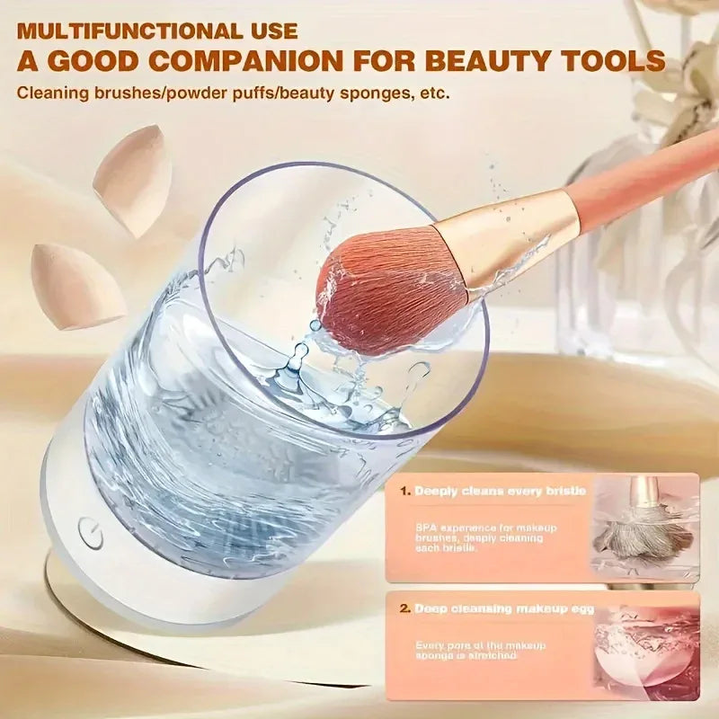 USB Powered Makeup Brush Cleaner And Dryer Odorless Battery Free Plug And Play Essential Beauty Tool For Cosmetic Brushes