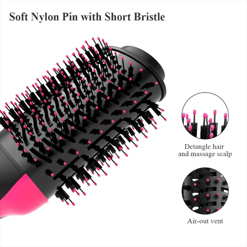 3 In 1 Hot Air Brush One Step Hair Dryer Straightener Curler Professional Women Hair Styling Brush Blow Dryer Brush