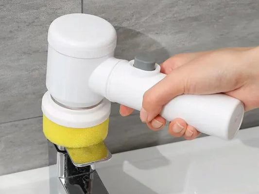 Cordless Electric Spin Scrubber, Wireless Rotating Cleaning Brush with Replaceable Brush Heads, Multifunctional Household Cleani