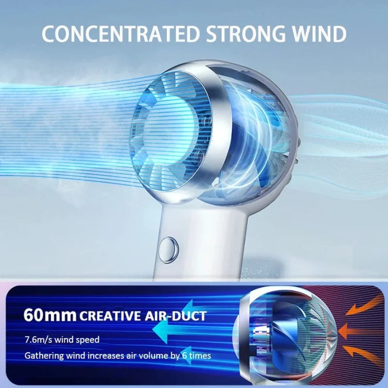 New Ultralight Only Mini Size Handheld Fan Portable Fan Air Cooler Pocket Fan Rechargeable for Travelling Shopping