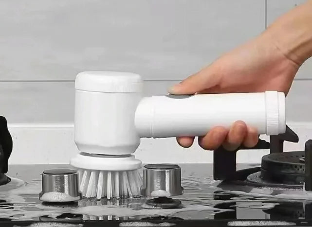 Cordless Electric Spin Scrubber, Wireless Rotating Cleaning Brush with Replaceable Brush Heads, Multifunctional Household Cleani