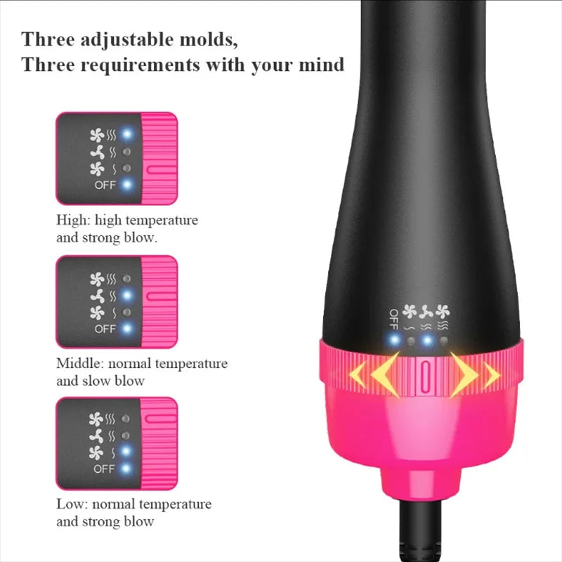 3 In 1 Hot Air Brush One Step Hair Dryer Straightener Curler Professional Women Hair Styling Brush Blow Dryer Brush